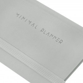 Еженедельник недатированный с резинкой 171х93мм, BRAUBERG, твердый, серый, 64л, Minimal, 116311