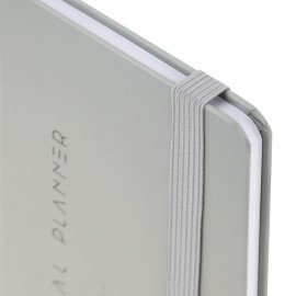 Еженедельник недатированный с резинкой 171х93мм, BRAUBERG, твердый, серый, 64л, Minimal, 116311