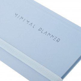 Еженедельник недатированный с резинкой 171х93мм, BRAUBERG, твердый, голубой, 64л, Minimal, 116313