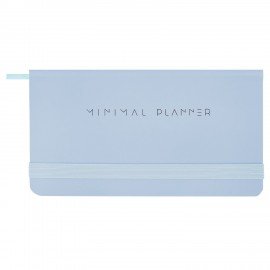 Еженедельник недатированный с резинкой 171х93мм, BRAUBERG, твердый, голубой, 64л, Minimal, 116313