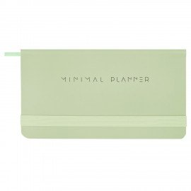 Еженедельник недатированный с резинкой 171х93мм, BRAUBERG, твердый, зеленый, 64л, Minimal, 116314