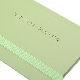 Еженедельник недатированный с резинкой 171х93мм, BRAUBERG, твердый, зеленый, 64л, Minimal, 116314