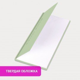 Еженедельник недатированный с резинкой 171х93мм, BRAUBERG, твердый, зеленый, 64л, Minimal, 116314
