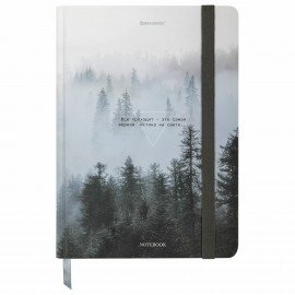 Блокнот с резинкой в клетку 96л, А5 145х203, твердая обложка, BRAUBERG, Дизайн 1, 116315