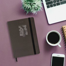 Блокнот с резинкой в клетку 96л, А5 145х203, твердая обложка, BRAUBERG, Дизайн 2, 116316