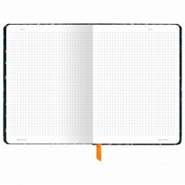 Блокнот с резинкой в клетку 96л, А5 145х203, твердая обложка, BRAUBERG, Дизайн 3, 116317