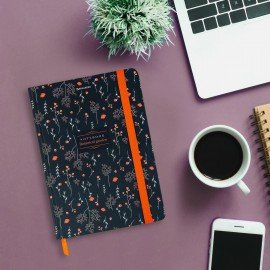 Блокнот с резинкой в клетку 96л, А5 145х203, твердая обложка, BRAUBERG, Дизайн 3, 116317