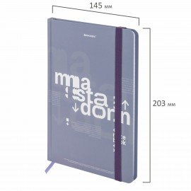Блокнот с резинкой в клетку 96л, А5 145х203, твердая обложка, BRAUBERG, Дизайн 4, 116318