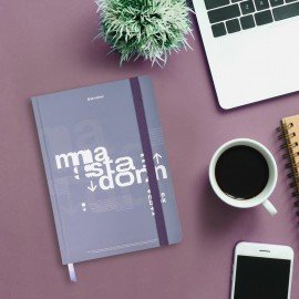 Блокнот с резинкой в клетку 96л, А5 145х203, твердая обложка, BRAUBERG, Дизайн 4, 116318