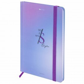 Блокнот с резинкой в клетку 96л, А5 145х203, твердая обложка, BRAUBERG, Дизайн 6, 116320