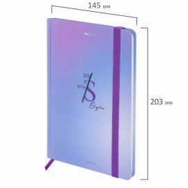 Блокнот с резинкой в клетку 96л, А5 145х203, твердая обложка, BRAUBERG, Дизайн 6, 116320