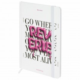 Блокнот с резинкой в клетку 96л, А5 145х203, твердая обложка фольга, BRAUBERG, Дизайн 9, 116323