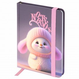 Блокнот с резинкой в клетку 96л, МАЛЫЙ ФОРМАТ А6 109х148, твердая обложка, ЮНЛАНДИЯ, Дизайн 2, 116338