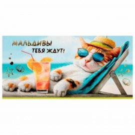 Конверт для денег "Креатифф" 166х82 мм, глиттер, фольга ЗОЛОТАЯ СКАЗКА, 12 дизайнов, 116361