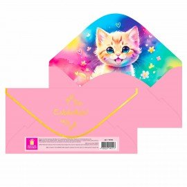 Конверт для денег "Soft Style" 166х82мм, софт тач, фольга, ЗОЛОТАЯ СКАЗКА, 6 дизайнов, 116362