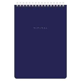 Блокнот А5 146х206мм, 60л, гребень, картон, жест подложка, клетка, BRAUBERG Minimal Classiс, 116426