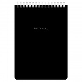 Блокнот А5 146х206мм, 60л, гребень, картон, жест подложка, клетка, BRAUBERG Minimal Classiс, 116426