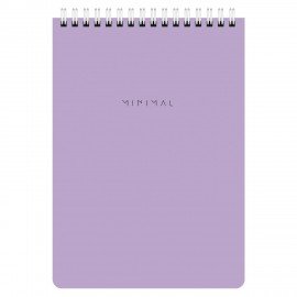 Блокнот А5 146х206мм, 60л, гребень, картон, жест подложка, клетка, BRAUBERG Minimal Pastel, 116427