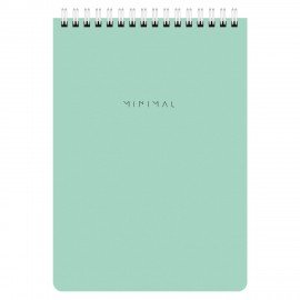 Блокнот А5 146х206мм, 60л, гребень, картон, жест подложка, клетка, BRAUBERG Minimal Pastel, 116427