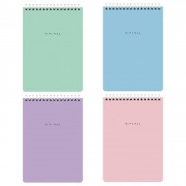 Блокнот А5 146х206мм, 60л, гребень, картон, жест подложка, клетка, BRAUBERG Minimal Pastel, 116427