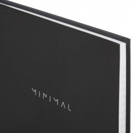 Блокнот А5 134х206 мм, 80 л., твёрдый, клетка, BRAUBERG "Minimal", черный, 116436