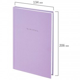 Блокнот А5 134х206 мм, 80 л., твёрдый, клетка, BRAUBERG "Minimal", сиреневый, 116440