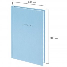 Блокнот А5 134х206 мм, 80 л., твёрдый, клетка, BRAUBERG "Minimal", голубой, 116442