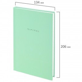 Блокнот А5 134х206 мм, 80 л., твёрдый, клетка, BRAUBERG "Minimal", мятный, 116443