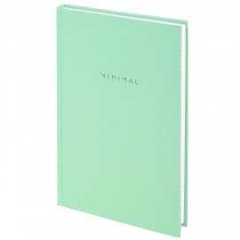 Блокнот А5 134х206 мм, 80 л., твёрдый, клетка, BRAUBERG "Minimal", мятный, 116443