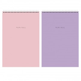 Блокнот ДЭК А4 198х297 мм, 80 л., КОМПЛЕКТ 2 шт., гребень, подложка, BRAUBERG "Minimal Pastel", 116453