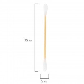 Ватные палочки КОМПЛЕКТ 100 шт., бамбуковый стик, 100% хлопок, зип-лок, ЗОЛОТОЙ ИДЕАЛ, 116556