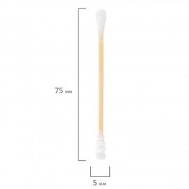 Ватные палочки КОМПЛЕКТ 500 шт.,бамбуковый стик,100% хлопок,пластиковый стакан, ЗОЛОТОЙ ИДЕАЛ, 116558