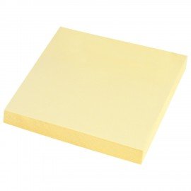 Блок самоклеящийся (стикеры) STAFF STANDARD, ПАСТЕЛЬНЫЙ 76х76 мм, желтый, 100 листов, 116573