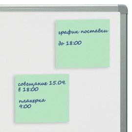 Блок самоклеящийся (стикеры) STAFF STANDARD, ПАСТЕЛЬНЫЙ 76х76 мм, зеленый, 100 листов, 116575