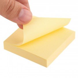 Блок самоклеящийся (стикеры) STAFF STANDARD, ПАСТЕЛЬНЫЙ 51х51 мм, желтый, 100 листов, 116577