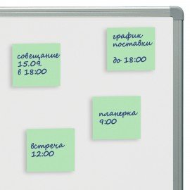 Блок самоклеящийся (стикеры) STAFF STANDARD, ПАСТЕЛЬНЫЙ 51х51 мм, зеленый, 100 листов, 116579