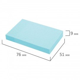 Блок самоклеящийся (стикеры) STAFF STANDARD, ПАСТЕЛЬНЫЙ 76х51 мм, голубой, 100 листов, 116582