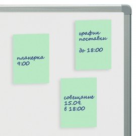 Блок самоклеящийся (стикеры) STAFF STANDARD, ПАСТЕЛЬНЫЙ 76х51 мм, зеленый, 100 листов, 116583