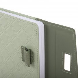 Ежедневник недатированный А5 145х215мм BRAUBERG Stitch, под кожу, магнит, 160л, оливковый, 116588