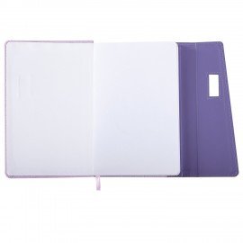 Ежедневник недатированный А5 145х215мм BRAUBERG Stitch, под кожу, магнит, 160л, сиреневый, 116589