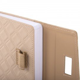 Ежедневник недатированный А5 145х215мм BRAUBERG Stitch, под кожу, магнит, 160л, бежевый, 116590