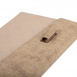 Ежедневник недатированный А5 145х215мм BRAUBERG Stitch, под кожу, магнит, 160л, бежевый, 116590