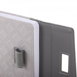 Ежедневник недатированный А5 145х215мм BRAUBERG Stitch, под кожу, магнит, 160л, серый, 116591