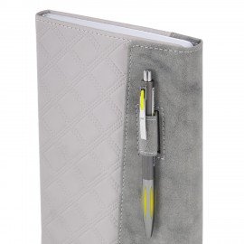 Ежедневник недатированный А5 145х215мм BRAUBERG Stitch, под кожу, магнит, 160л, серый, 116591