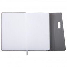 Ежедневник недатированный А5 145х215мм BRAUBERG Stitch, под кожу, магнит, 160л, серый, 116591