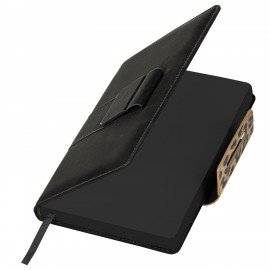 Ежедневник недатированный А5 138х213мм BRAUBERG Safari, под кожу, магнит 160л, Leopard черный/бежевый, 116592