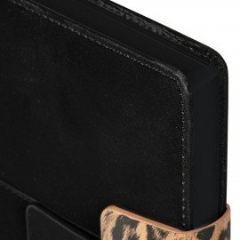 Ежедневник недатированный А5 138х213мм BRAUBERG Safari, под кожу, магнит 160л, Leopard черный/бежевый, 116592