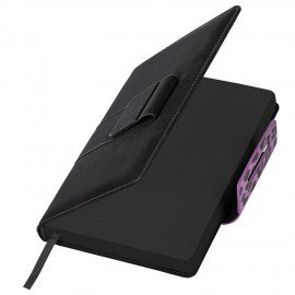 Ежедневник недатированный А5 138х213мм BRAUBERG Safari, под кожу, магнит 160л, Leopard, фиолетовый, 116593