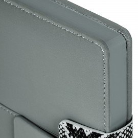 Ежедневник недатированный А5 138х213мм BRAUBERG Safari, под кожу, магнит 160л, Snake, серый, 116594