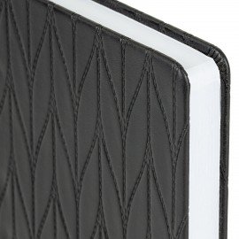 Ежедневник недатированный А5 138х213мм BRAUBERG Braided, под кожу, гвоздик 160л, черный, 116595